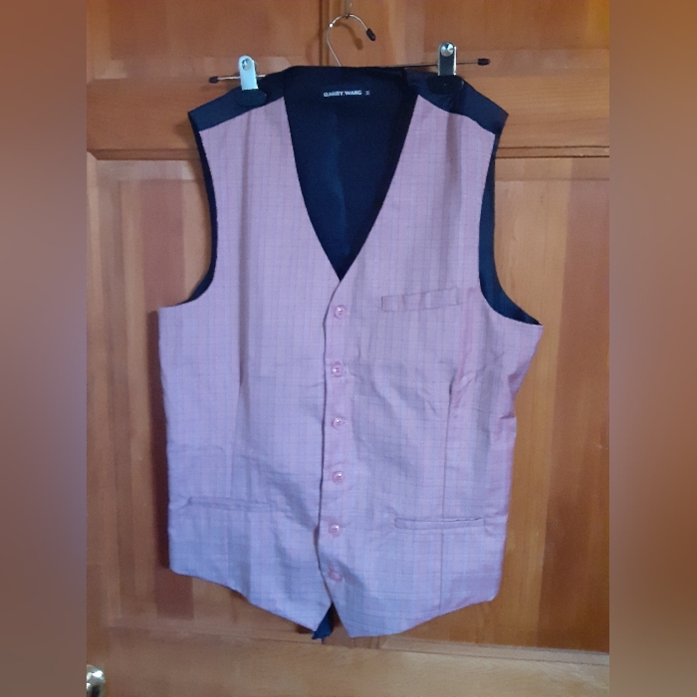 Men's Barry Wang Pink Blazer Vest